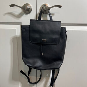 Women's GUESS Black Faux Leather Backpack One Size
